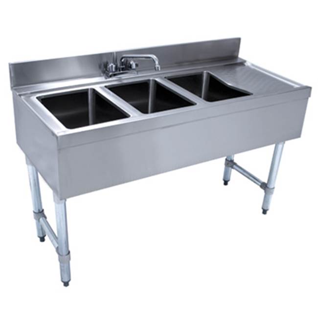 Advance Tabco Underbar Basics Sink Unit, 3-compartment