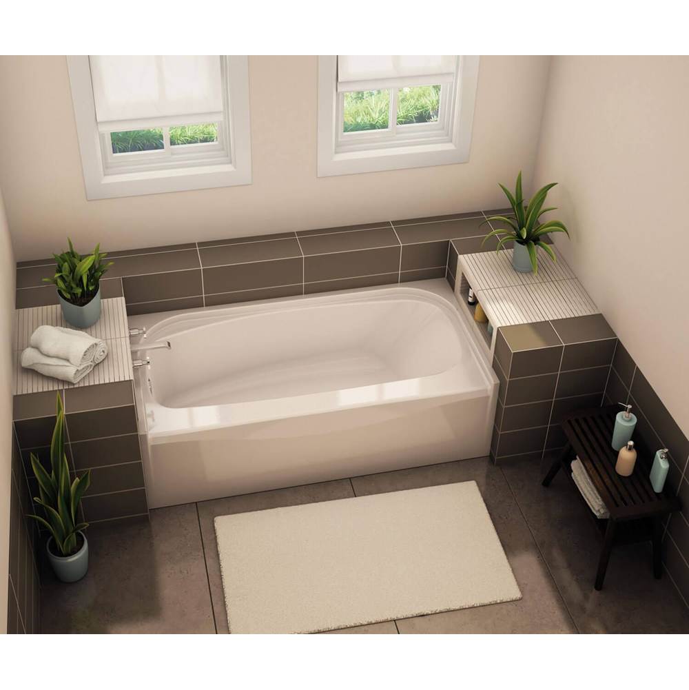 Aker TOF-3260 AFR AcrylX Alcove Left-Hand Drain Bath in Sterling Silver