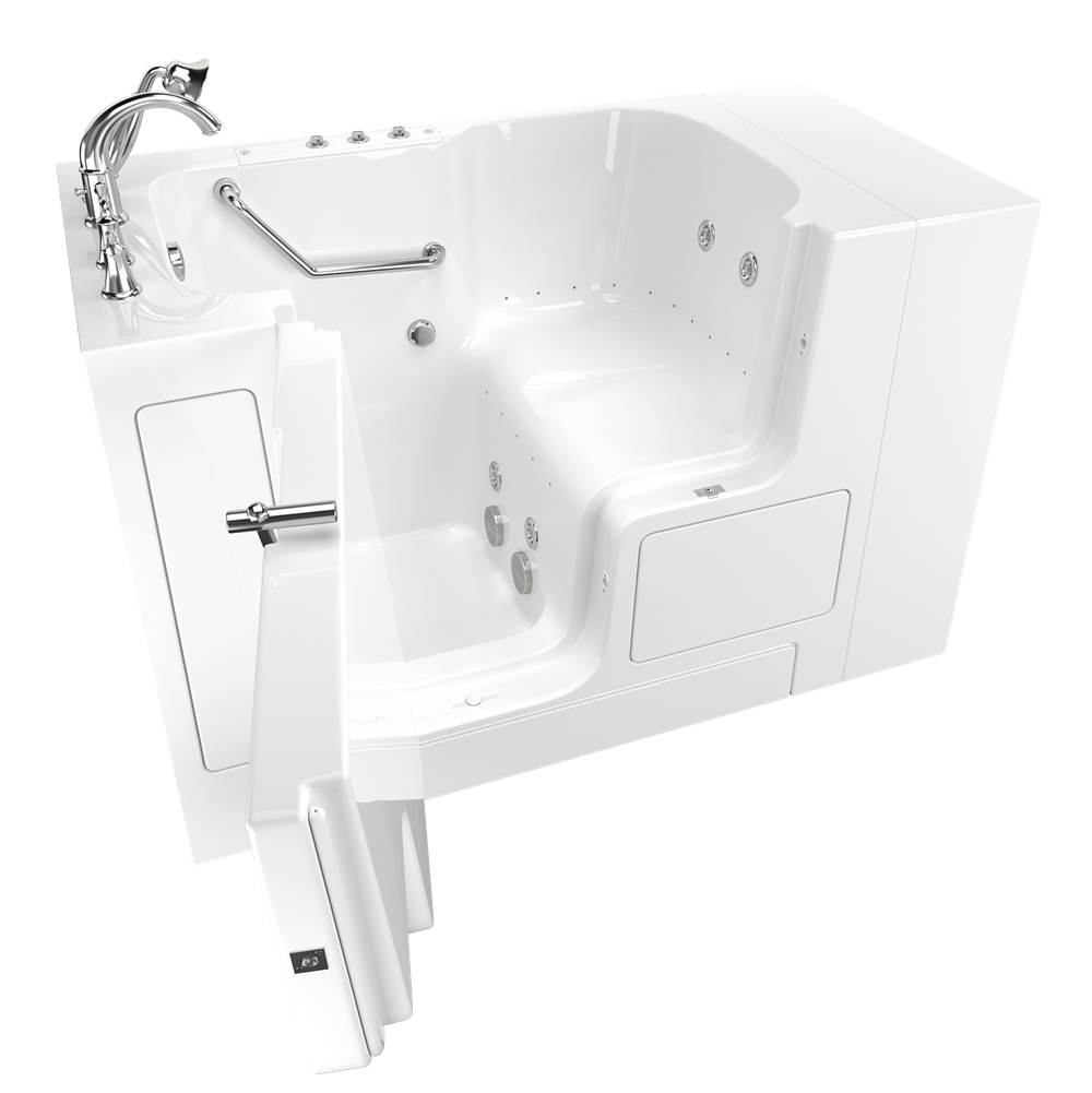 American Standard Gelcoat Value Series 32 x 52 -Inch Walk-in Tub With Combination Air Spa and Whirlpool Systems - Left-Hand Drain With Faucet