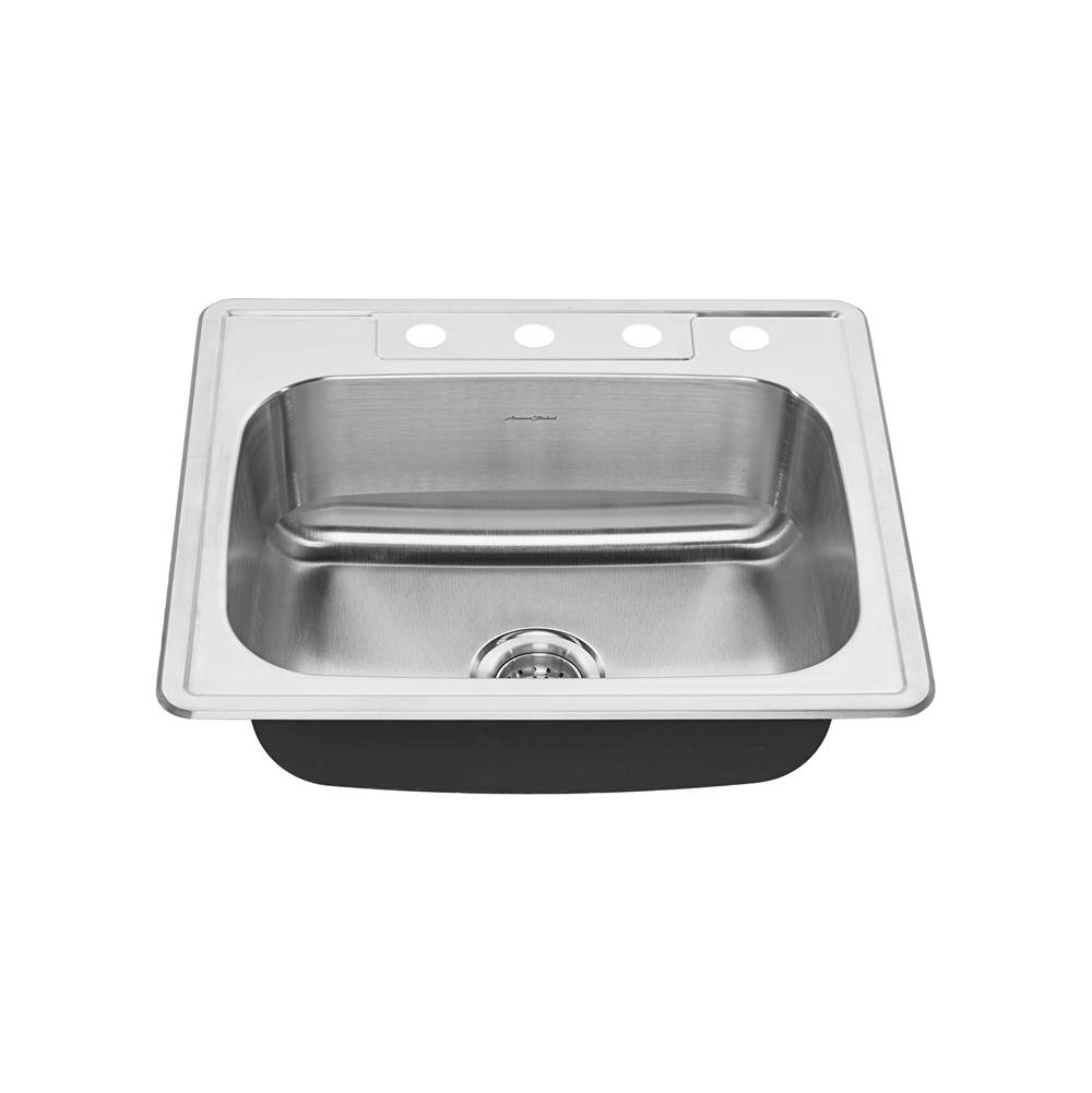 American Standard Colony® 25 x 22-Inch Stainless Steel 4-Hole Top Mount Single Bowl ADA Kitchen Sink