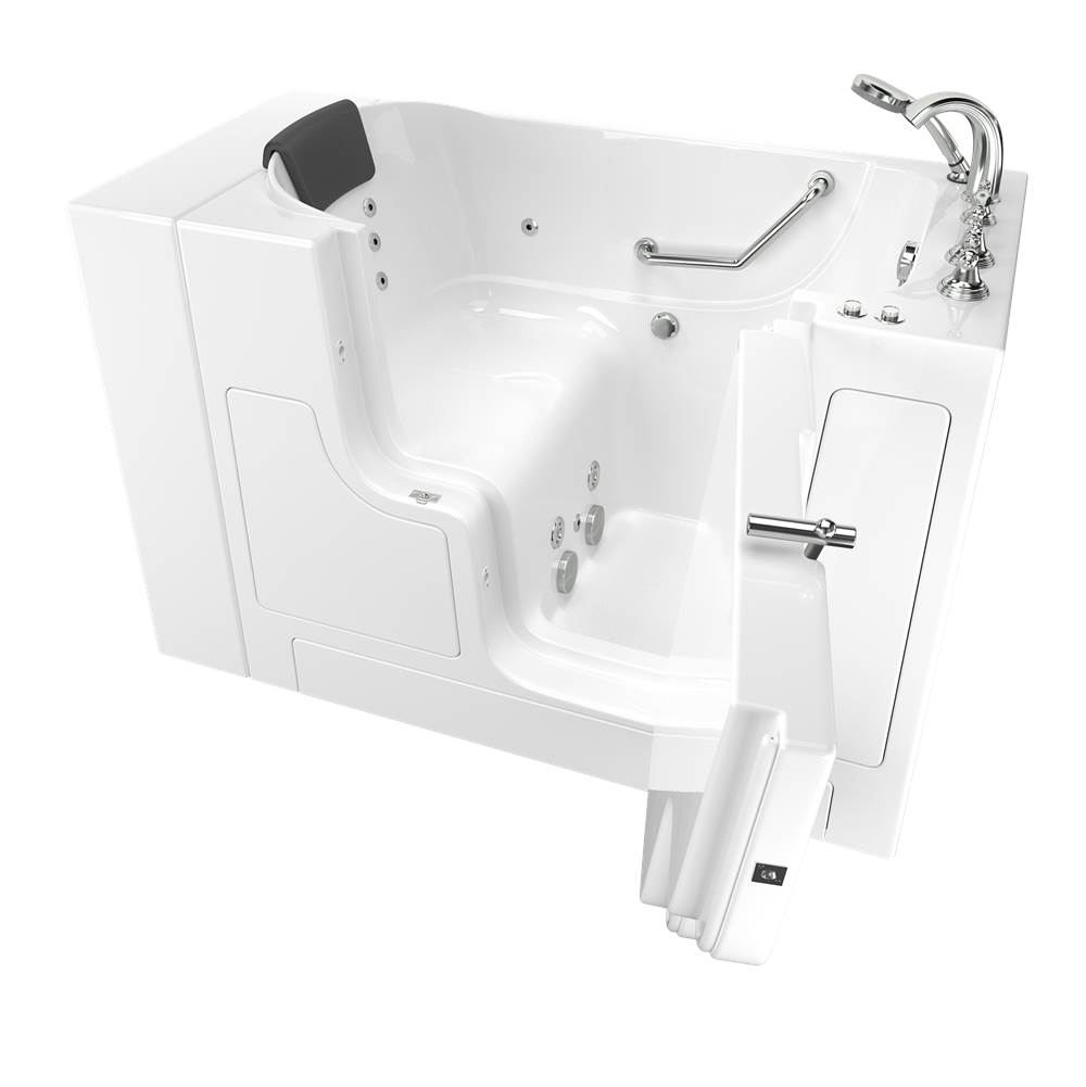 American Standard Gelcoat Premium Series 30 x 52 -Inch Walk-in Tub With Whirlpool System - Right-Hand Drain With Faucet