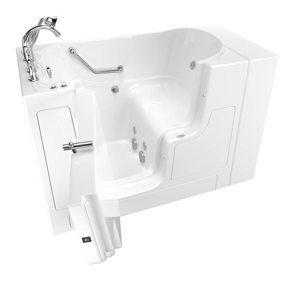 American Standard Gelcoat Value Series 30 x 52 -Inch Walk-in Tub With Whirlpool System - Left-Hand Drain With Faucet