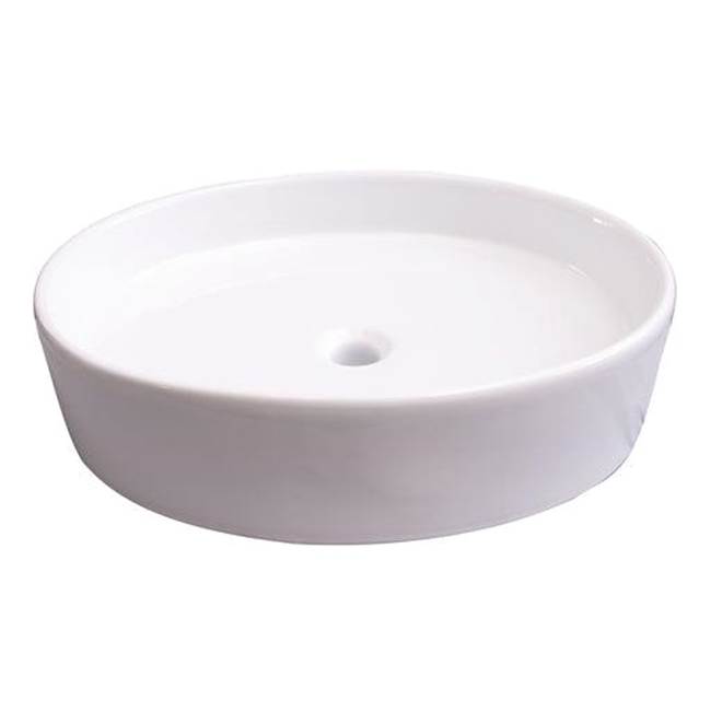 Barclay Teslin Above Counter Basin 22''Oval, No Faucet Hole, White