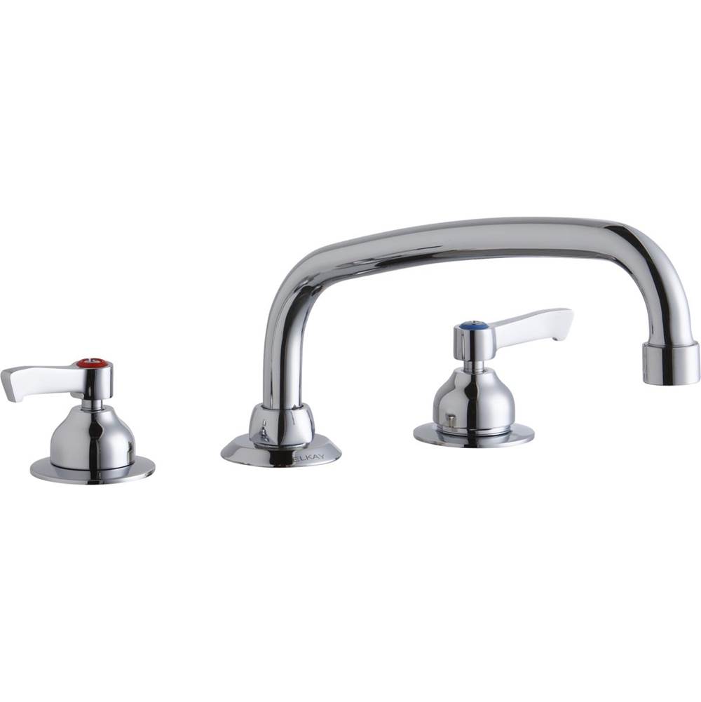 Elkay 8'' Centerset with Concealed Deck Faucet with 10'' Arc Tube Spout 2'' Lever Handles Chrome