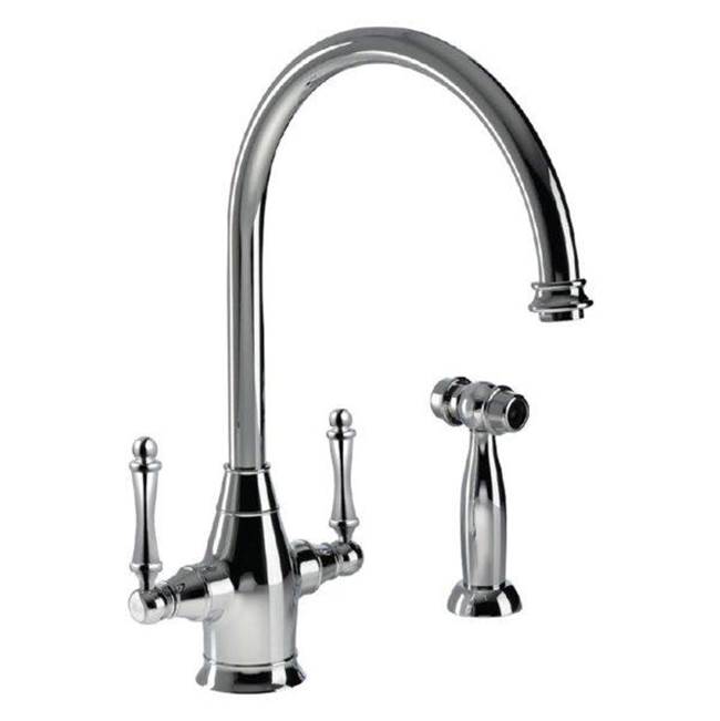 Hamat Traditional Brass Faucet with Side Spray in Polished Nickel