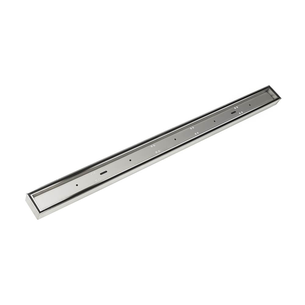 Infinity Drain 60'' FX Low Profile Series Complete Kit with Tile Insert Frame in Polished Stainless