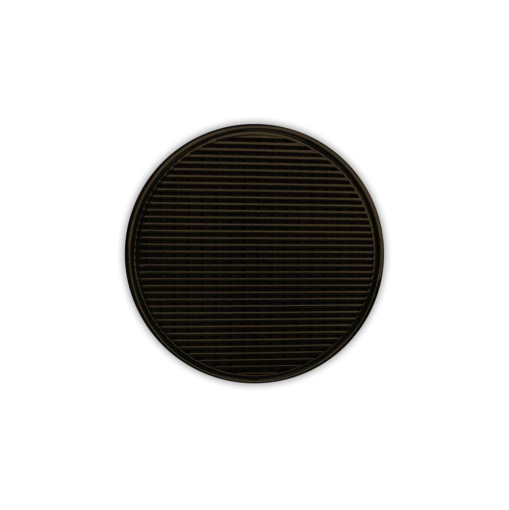 Infinity Drain 5'' Round RWD 5 Complete Kit with Wedge Wire Pattern Decorative Plate in Oil Rubbed Bronze with PVC Drain Body, 2'' Outlet