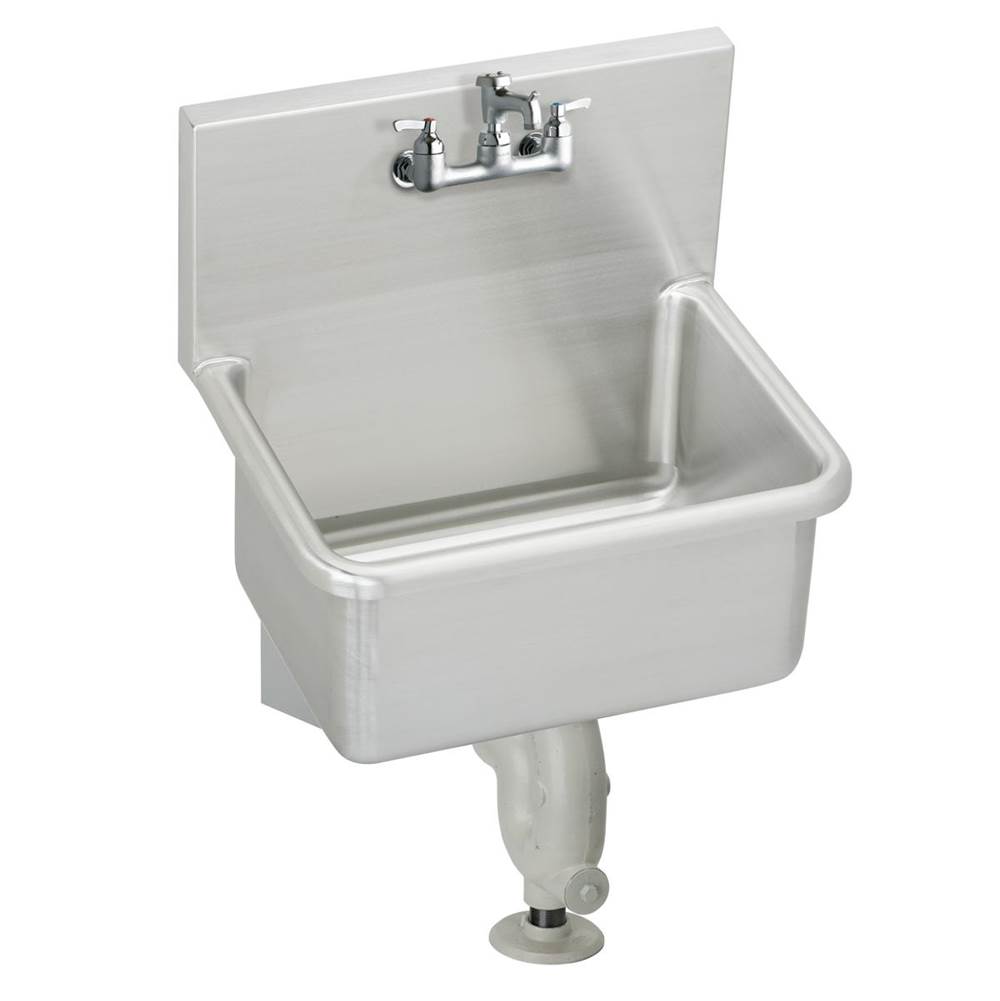 Just Manufacturing Stainless Steel 23'' x 18-1/2'' x 12'' Wall Hung Service Sink Kit w/JLK400 Faucet and Trap