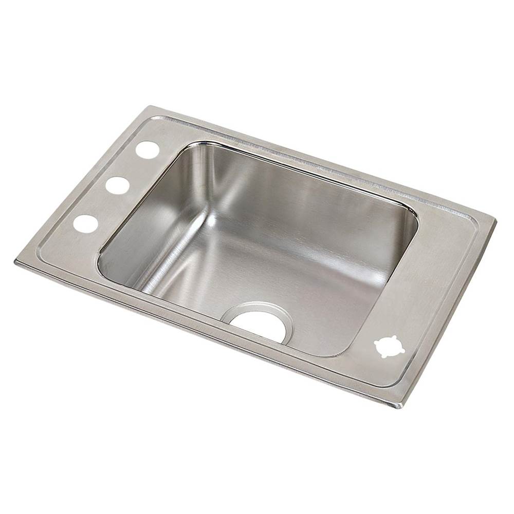 Just Manufacturing Stainless Steel 25'' x 17'' x 5-1/2'' LM-Hole Single Bowl Drop-in Classroom ADA Sink w/Left and Right Faucet Decks