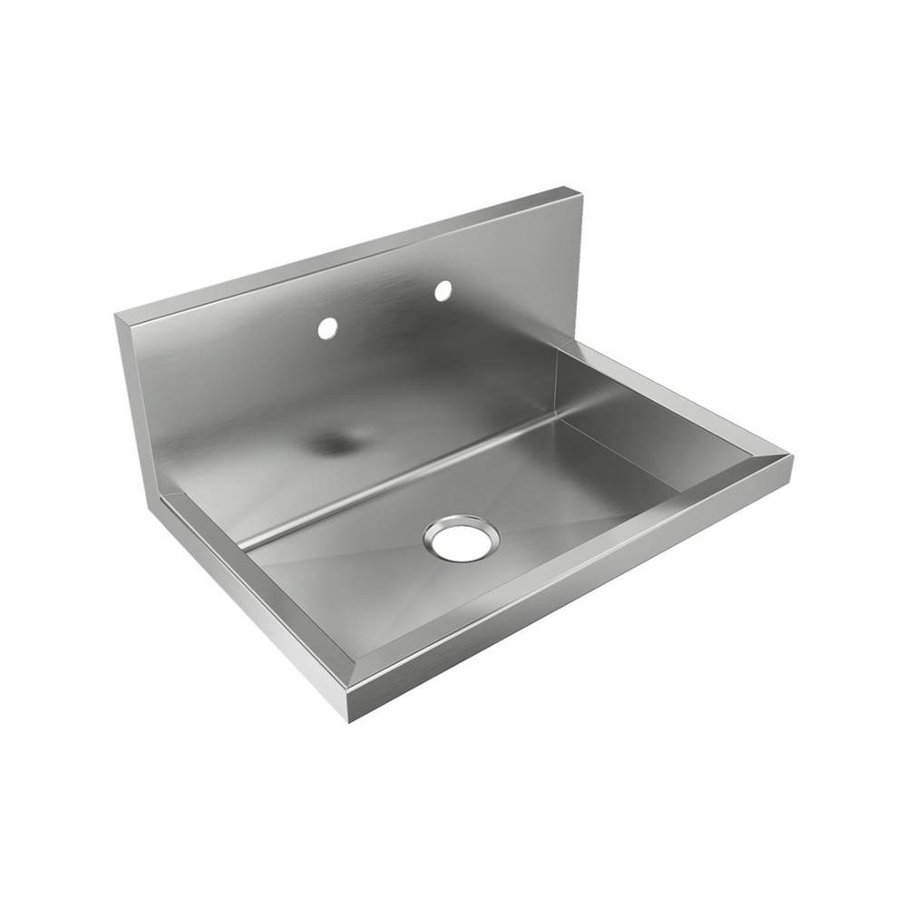 Just Manufacturing Stainless Steel 30'' x 20'' x 16'' Wall Hung Single Station 2-Hole Surgeon Scrub ADA Sink