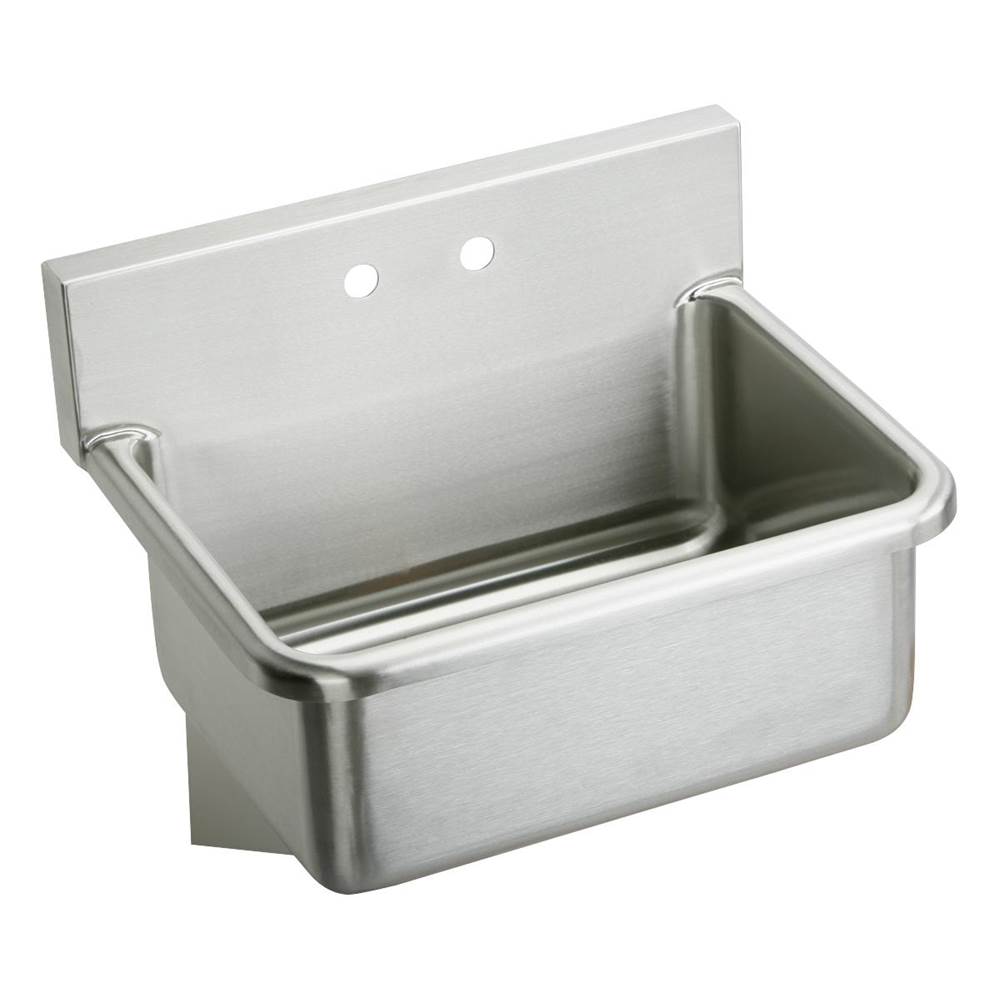 Just Manufacturing Stainless Steel 25'' x 19-1/2'' x 10-1/2'' Wall Hung Single Bowl 2-Hole Hand Wash Sink Kit