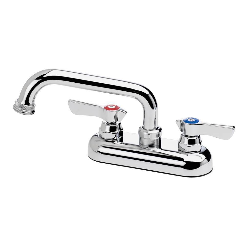 Krowne Silver Series 4'' Center Deck Mount Laundry Faucet With 6'' Spout And Hose Adapter