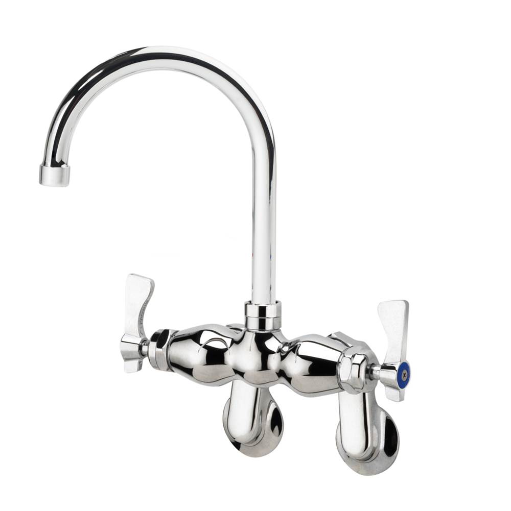 Krowne Royal Series Adjustable Wall Mount Faucet With 6'' Gooseneck Spout