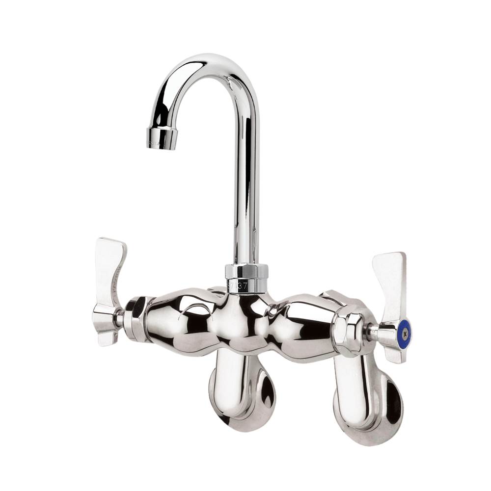 Krowne Royal Series Adjustable Wall Mount Faucet With 3-1/2'' Gooseneck Spout