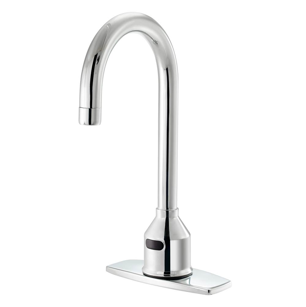 Krowne Royal Series Electronic Deck Mount Faucet (Single Hole With 6'' Rigid Gooseneck And Deck Plate)