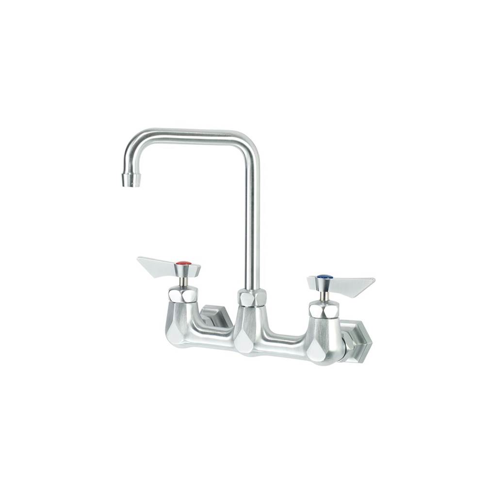Krowne Diamond Series 8'' Center Wall Mount Faucet With 6'' Double Bend Spout, Includes Mounting Hardware