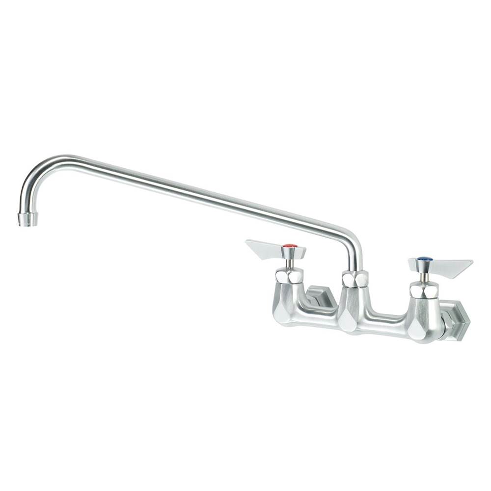 Krowne Diamond Series 8'' Center Wall Mount Faucet With 16'' Spout, Includes Mounting Hardware