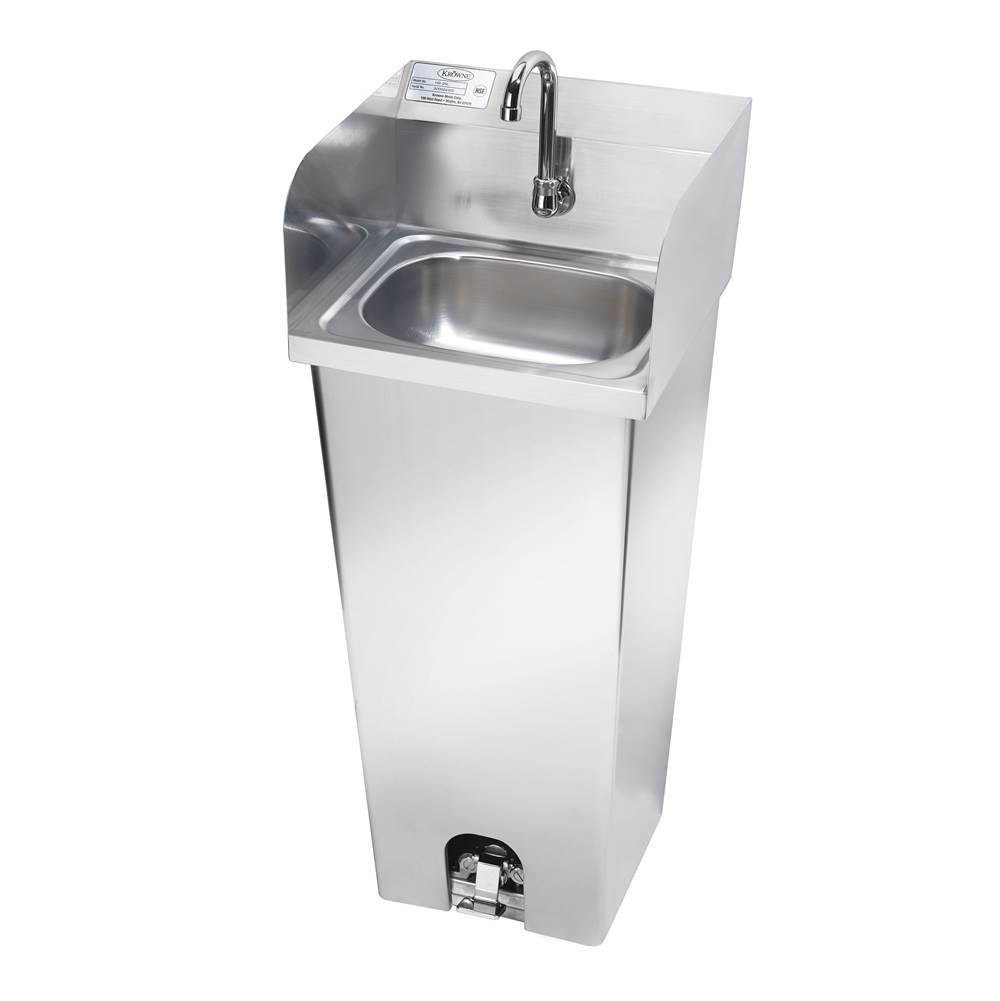 Krowne 16'' Wide Pedestal Hand Sink With Side Splashes
