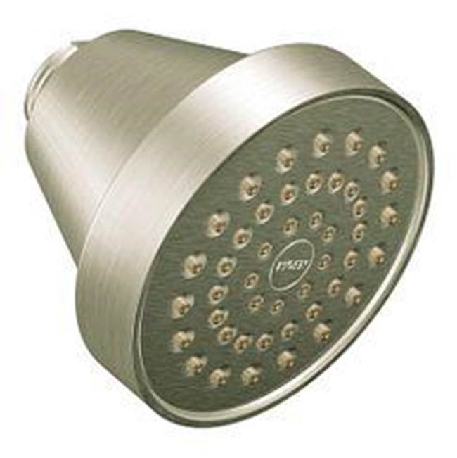 Moen Brushed nickel one-function 3-5/8'' diameter spray head eco-performance showerhead
