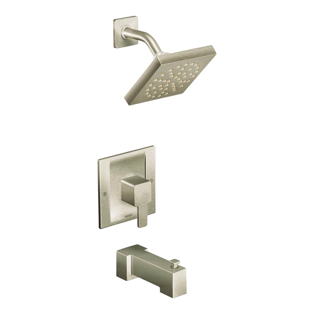 Moen 90-Degree Posi-Temp Single-Handle 1-Spray Tub and Shower Faucet Trim Kit in Brushed Nickel (Valve Sold Separately)