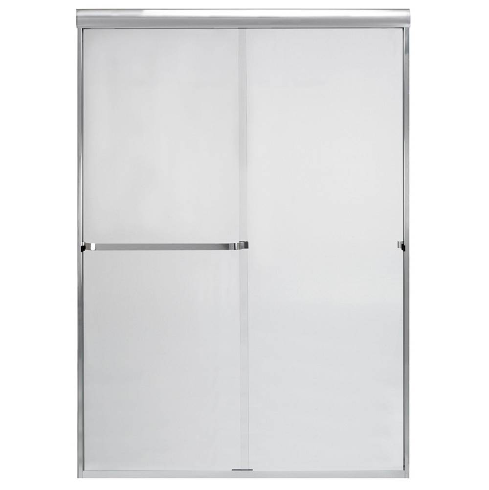 Mustee And Sons Frameless Bypass Door with Clear Glass, 60'', Chrome