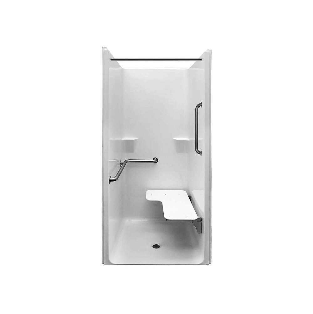Maax MX QSI-3682-BF 0.625 in. RRF AcrylX Alcove Left-Hand Drain One-Piece Shower in White