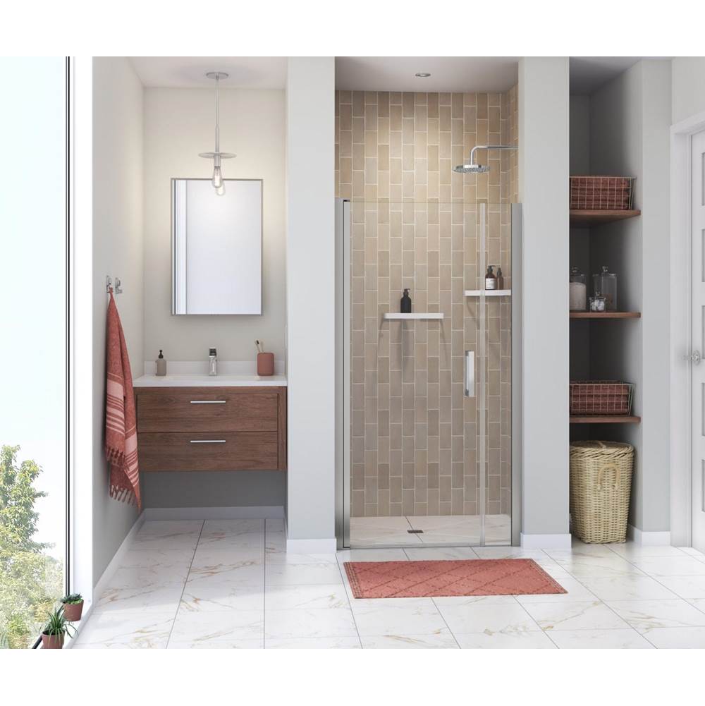 Maax Manhattan 37-39 x 68 in. 6 mm Pivot Shower Door for Alcove Installation with Clear glass & Square Handle in Chrome