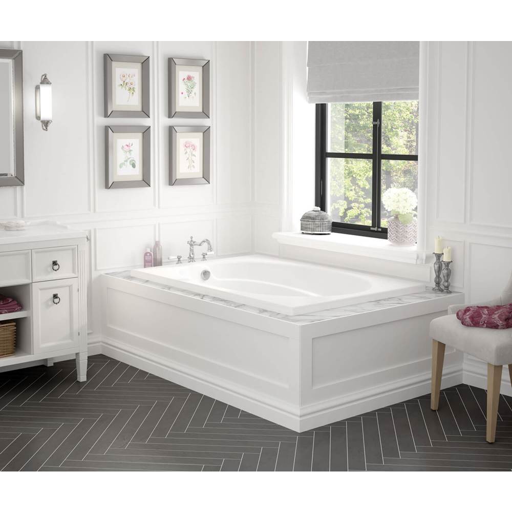 Maax Temple 60 x 41 Acrylic Alcove End Drain Combined Whirlpool & Aeroeffect Bathtub in White
