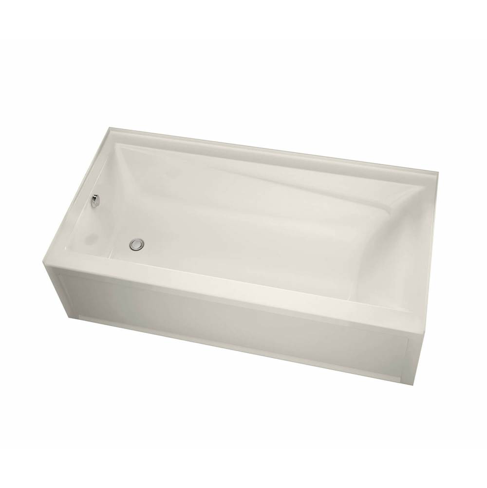 Maax Exhibit 6636 IFS AFR Acrylic Alcove Right-Hand Drain Combined Whirlpool & Aeroeffect Bathtub in Biscuit