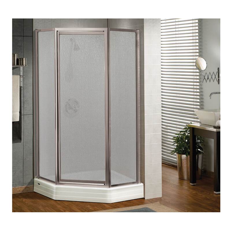 Maax Silhouette Neo-angle 36 x 36 x 70 in. Pivot Shower Door for Corner Installation with Raindrop glass in Chrome