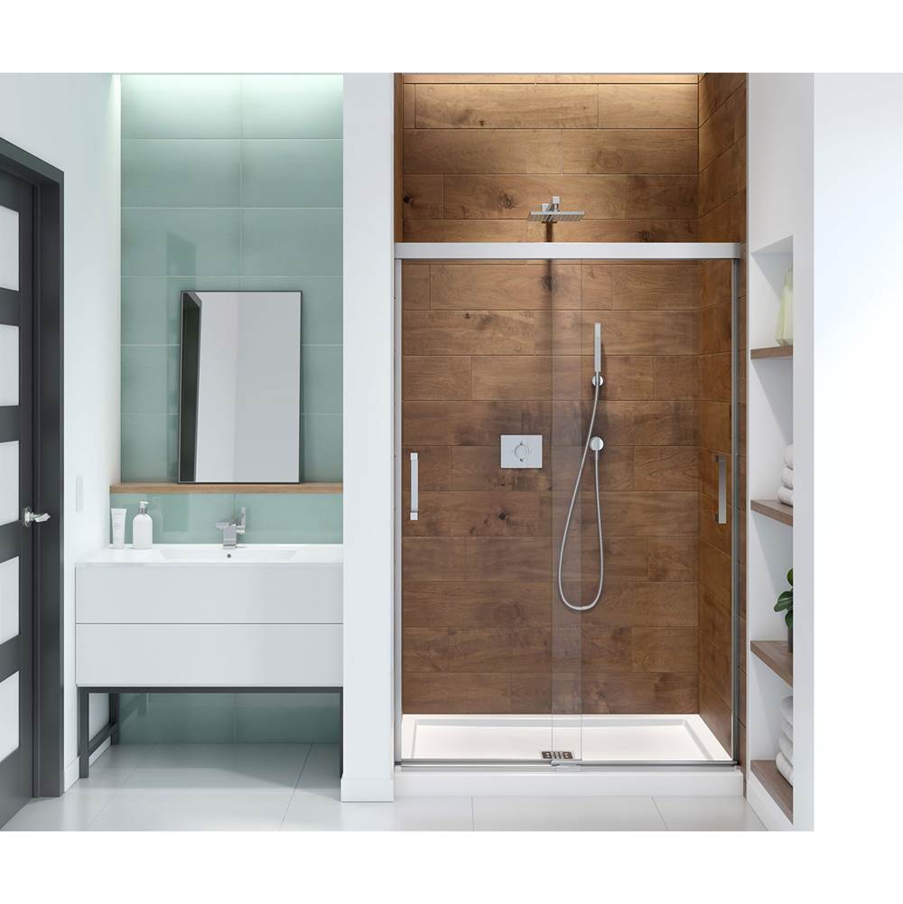 Maax Incognito 70 44-47 x 70 1/2 in. 6mm Sliding Shower Door for Alcove Installation with Clear glass in Chrome
