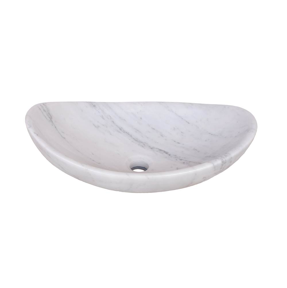 Novatto Novatto Carrera White Natural Stone Slipper Vessel Bathroom Sink