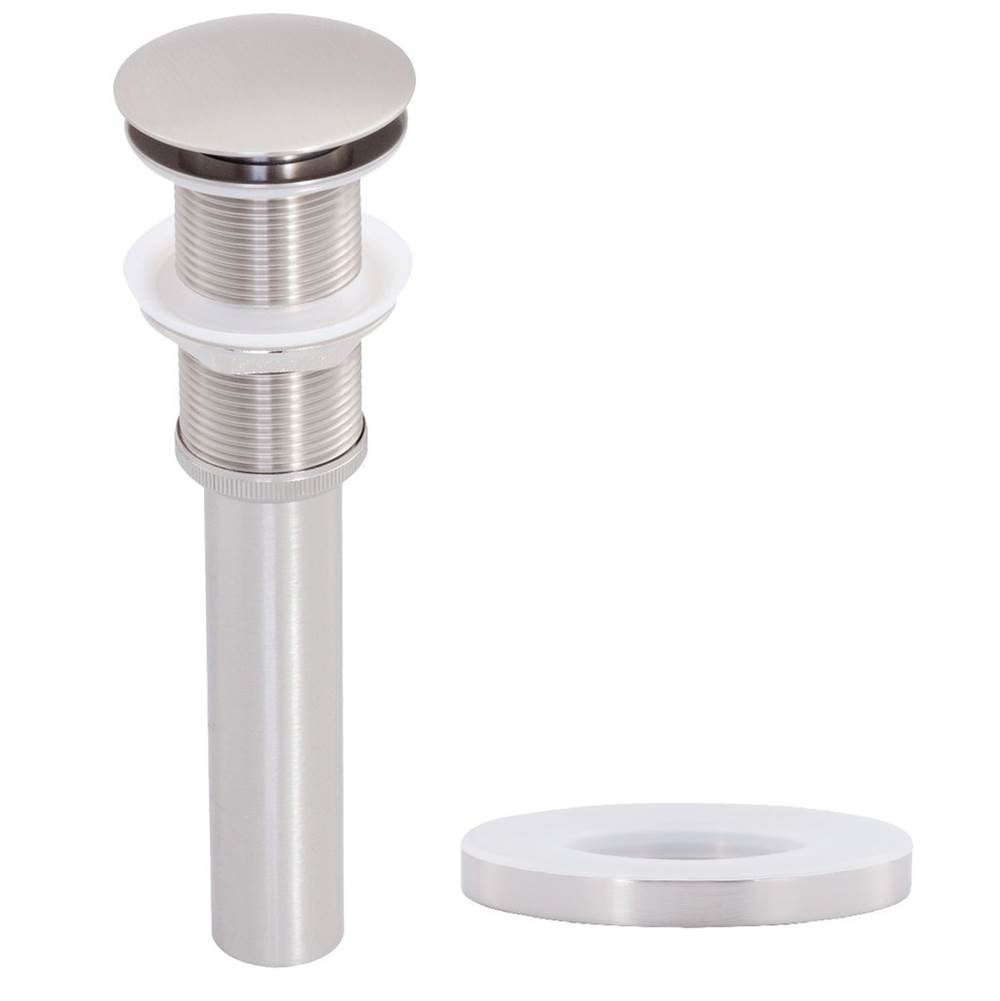 Novatto Novatto Umbrella Drain Less Overflow + Mounting Ring, Brushed Nickel