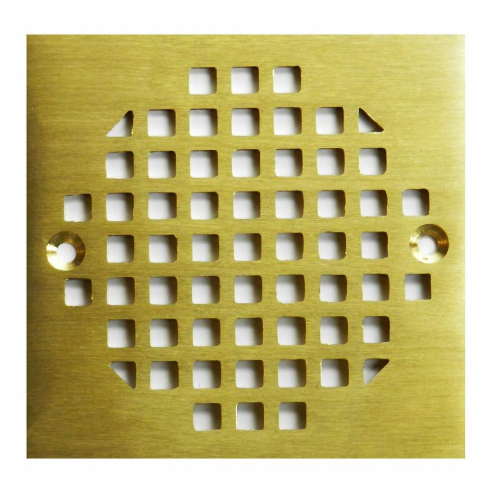 Plastic Oddities Square Drain Cover With Polished Brass Finish