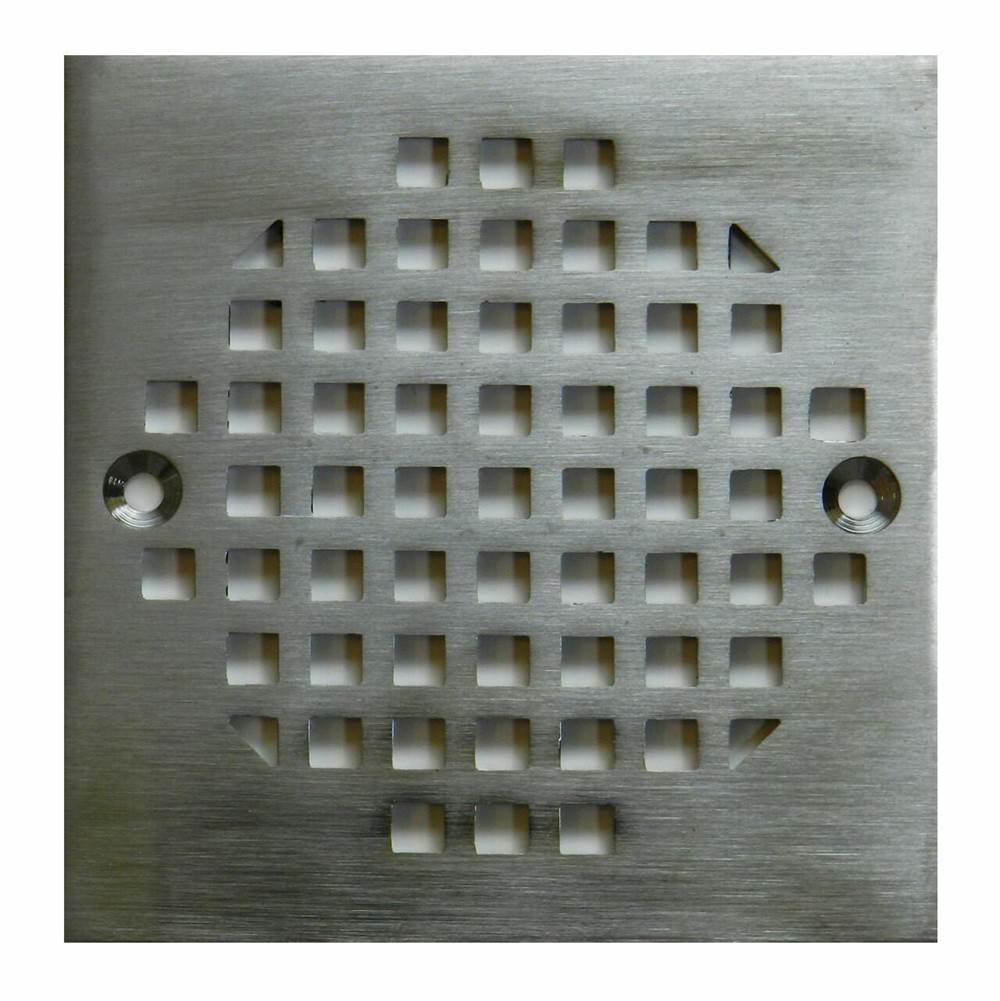Plastic Oddities Square Drain Cover With Brushed Nickel Finish With Screws