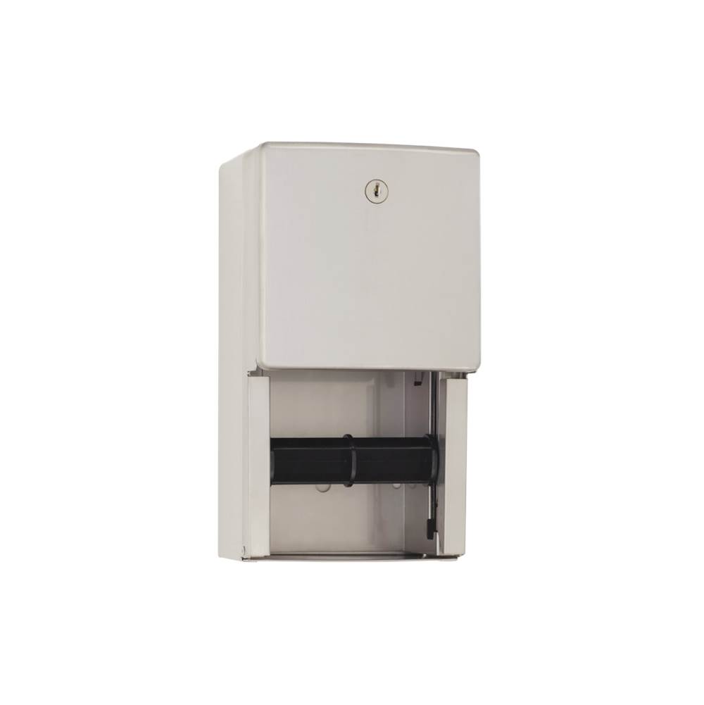 Seachrome Locking Surface Mount Dual Roll Toliet Tissue Dispenser