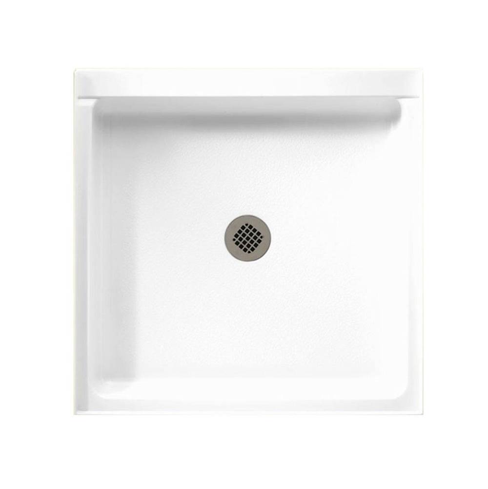 Swan SS-3636 36 x 36 Swanstone Alcove Shower Pan with Center Drain in Bone