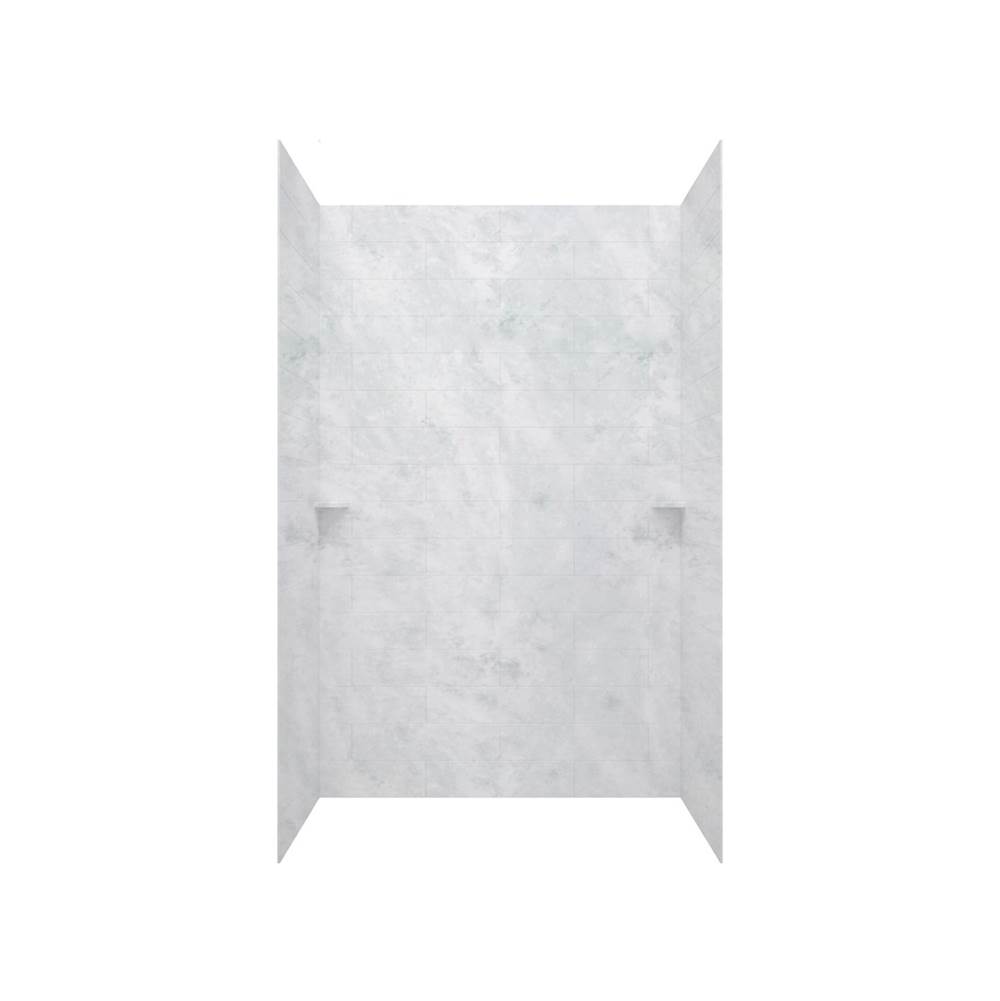 Swan MSMK96-3262 32 x 62 x 96 Swanstone® Modern Subway Tile Glue up Shower Wall Kit in Ice