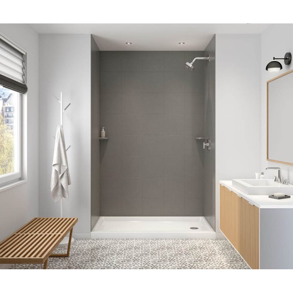 Swan SQMK96-3636 36 x 36 x 96 Swanstone® Square Tile Glue up Shower Wall Kit in Sandstone