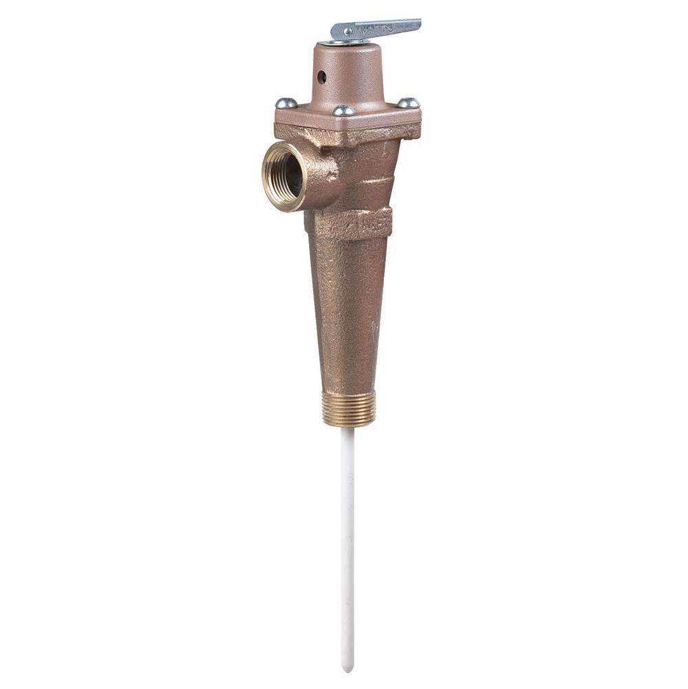 Watts 1 In Bronze Automatic Reseating Temp And Pressure Relief Valve, 150 psi, 210 degree F, Test Lever, Extended Shank, 3 In Thermostat