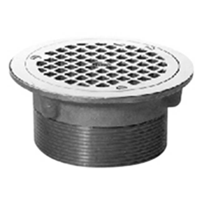 Zurn Industries ZN400H Pol Nickel 6'' Round Adjustable ''Type H''  Strainer Top Assembly with Integral Clamping Frame