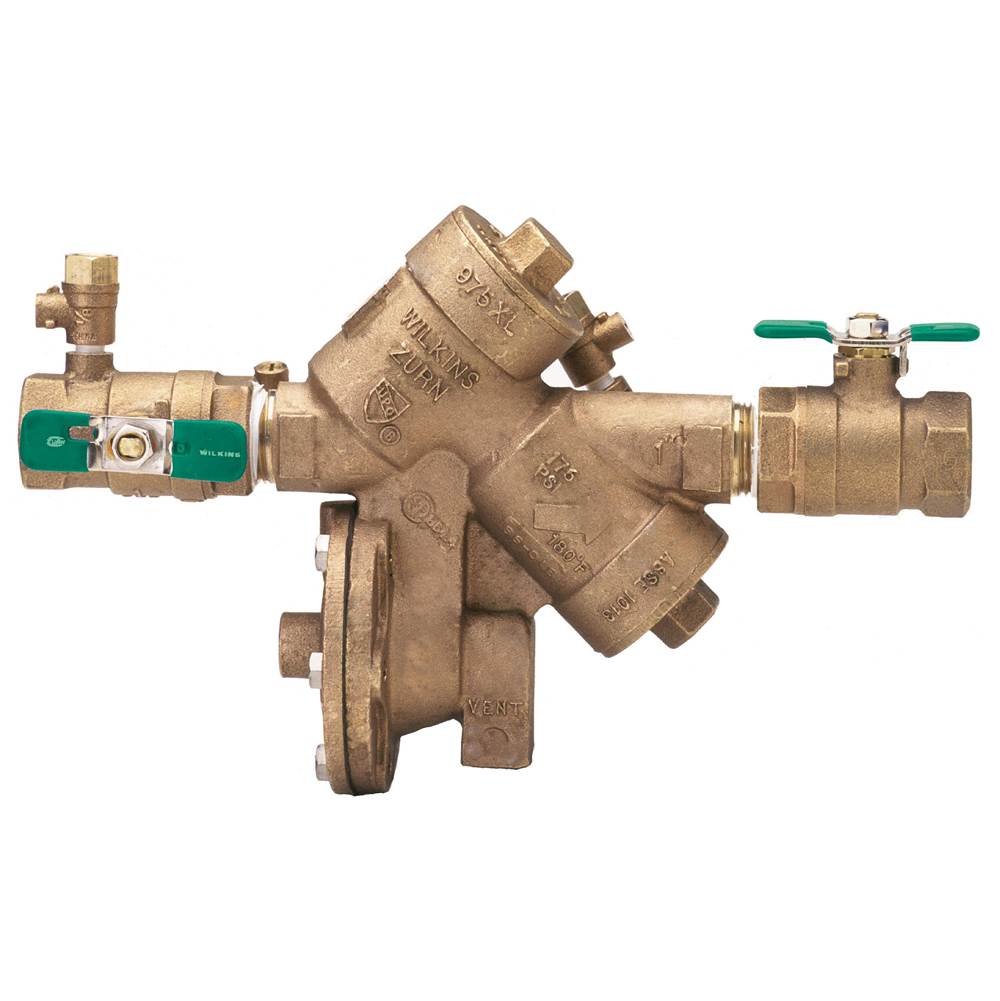 Zurn Industries 1-1/2'' 975XL2 Reduced Pressure Principle Backflow Preventer with test cocks oriented face up