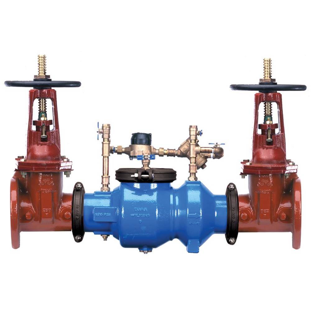 Zurn Industries 6'' 350ADA Double Check Detector Backflow Preventer with Post Indicator and OSandY gate Vlvs